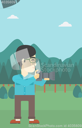 Image of Photographer taking photo vector illustration.