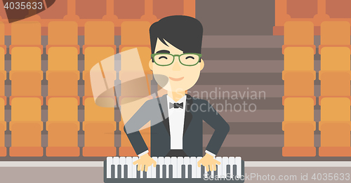 Image of Man playing piano vector illustration.