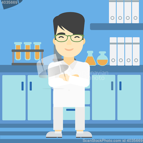 Image of Male laboratory assistant vector illustration.