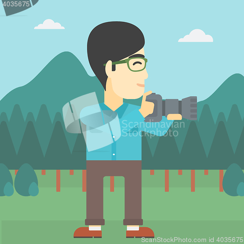 Image of Photographer taking photo vector illustration.