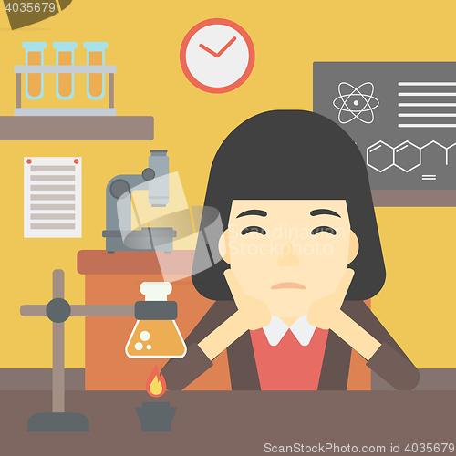 Image of Female student working at laboratory class.