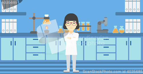 Image of Female laboratory assistant vector illustration.