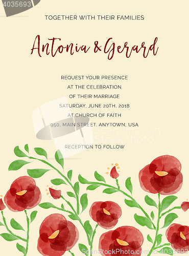 Image of Wedding invitation cards with watercolor elements