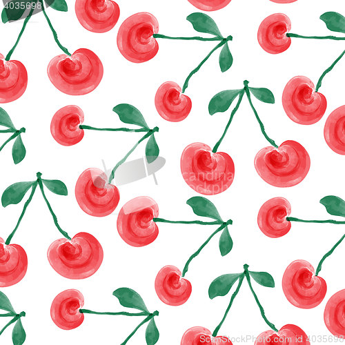 Image of watercolor cherries background