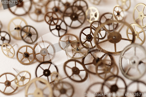 Image of Detail of clock parts for restoration