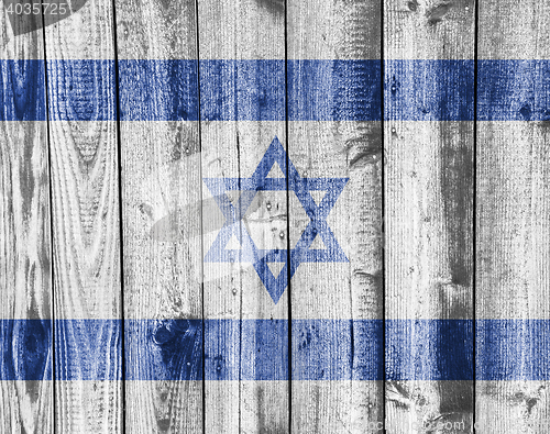 Image of Flag on weathered wood