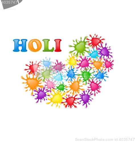 Image of Colorful Paint Splatter in Form Heart for Indian Festival Holi C