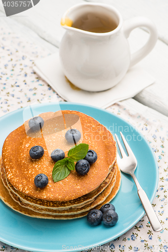 Image of Pancakes with fresh blackberries