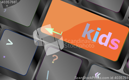Image of kids key button in a computer keyboard vector keyboard key. keyboard button. Vector illustration