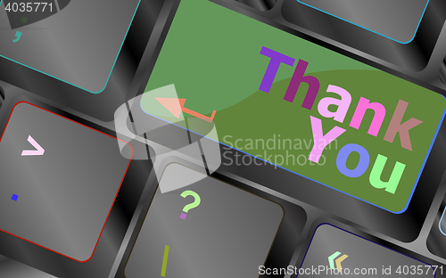 Image of Computer keyboard with Thank You key, business concept vector keyboard key. keyboard button. Vector illustration