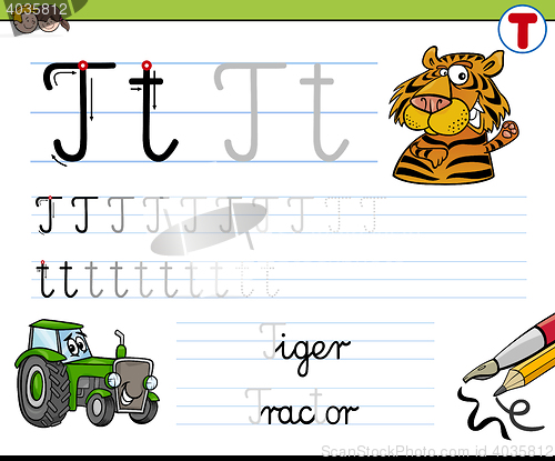 Image of how to write letter t