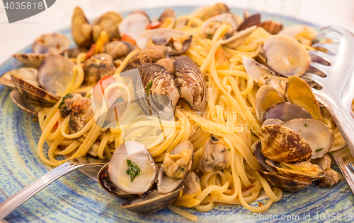 Image of Real Spaghetti alle vongole in Naples, Italy