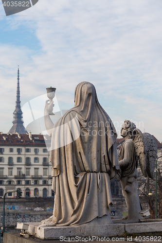 Image of Turin, Italy - January 2016: Faith Statue