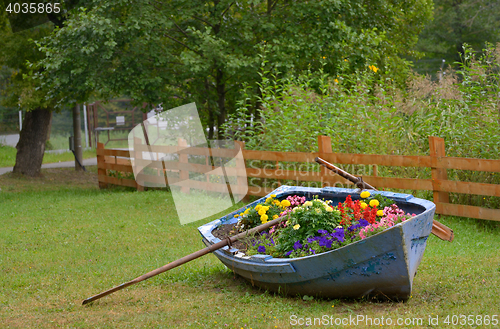 Image of Boat decoration with flowers