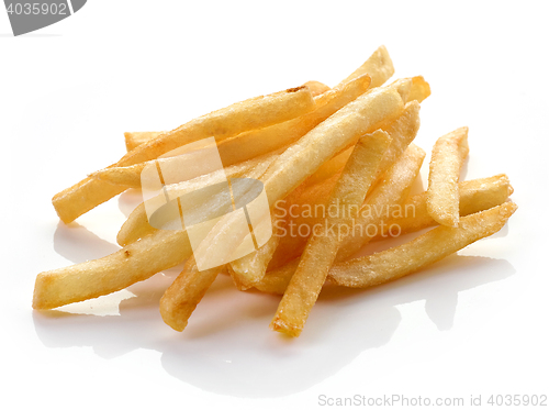 Image of french fries on white background