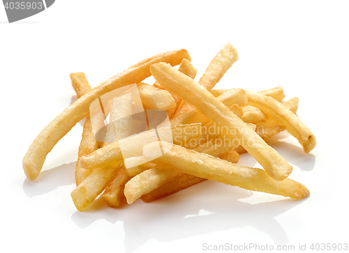 Image of french fries on white background