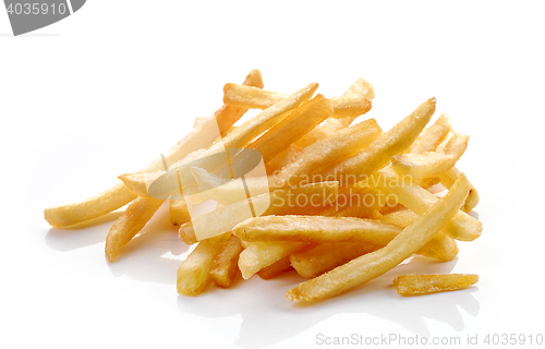 Image of french fries on white background