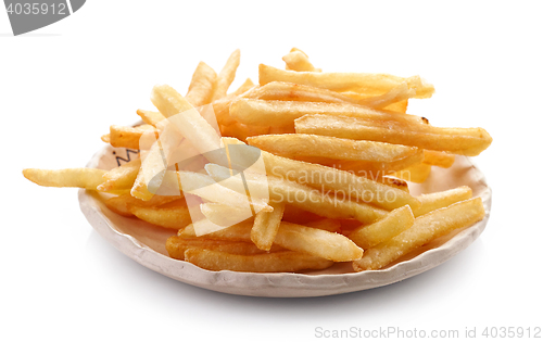 Image of french fries on white background