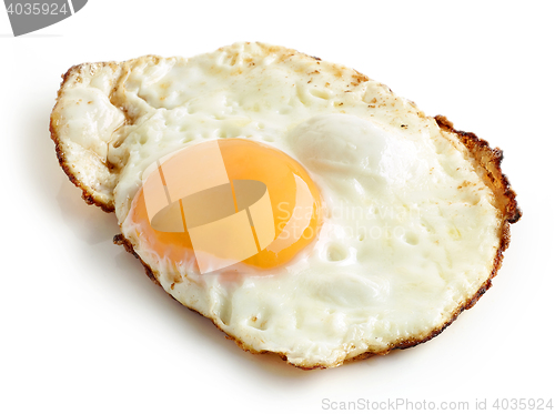 Image of fried egg on white background