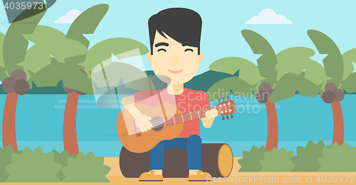 Image of Musician playing acoustic guitar.