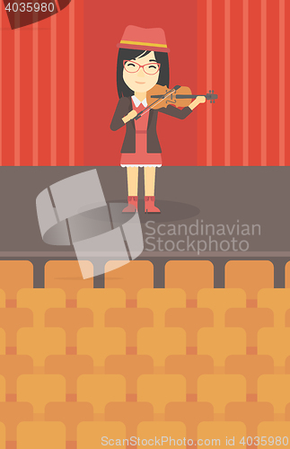 Image of Woman playing violin vector illustration.