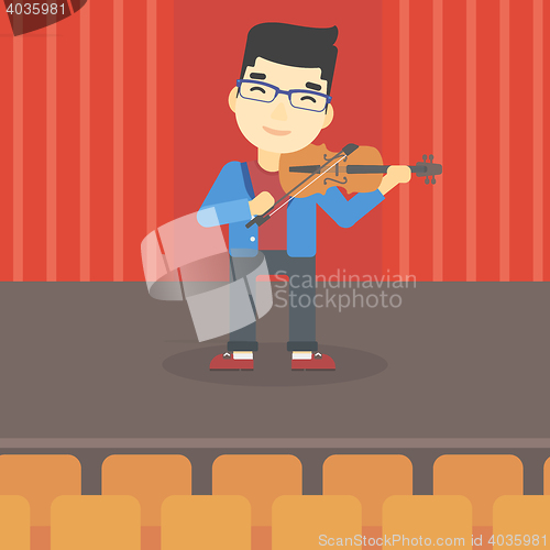 Image of Man playing violin vector illustration.