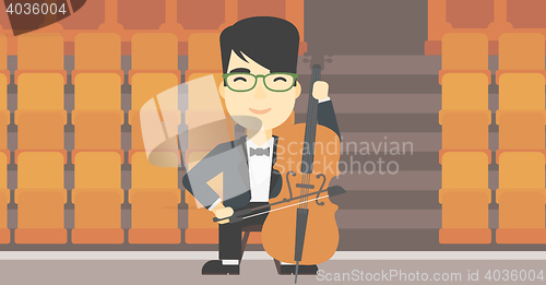 Image of Man playing cello vector illustration.