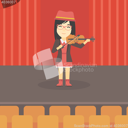 Image of Woman playing violin vector illustration.