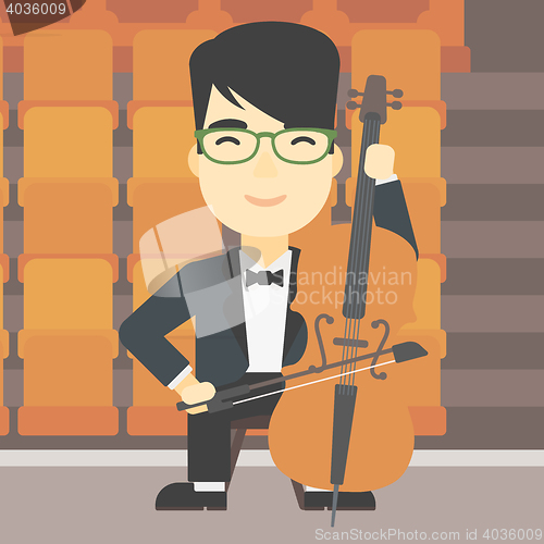 Image of Man playing cello vector illustration.