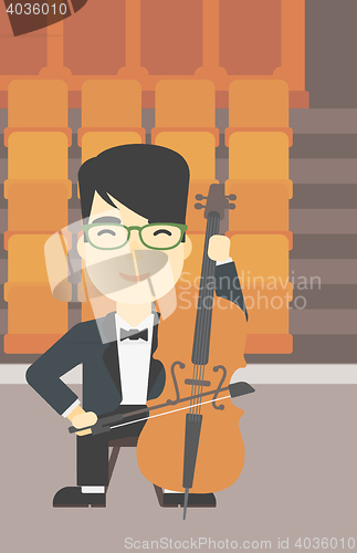Image of Man playing cello vector illustration.