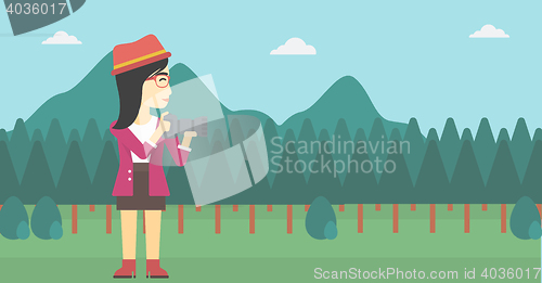 Image of Photographer taking photo vector illustration.