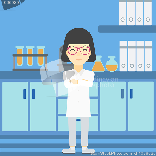 Image of Female laboratory assistant vector illustration.