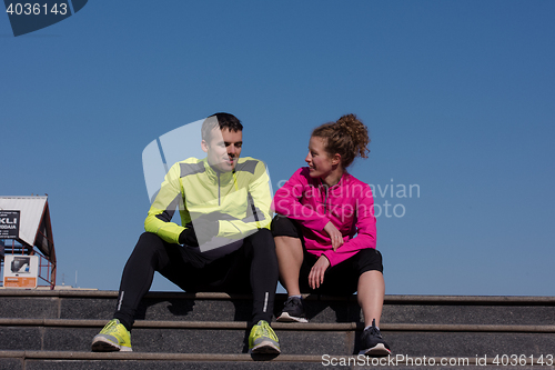 Image of congratulate and happy to finish morning workout