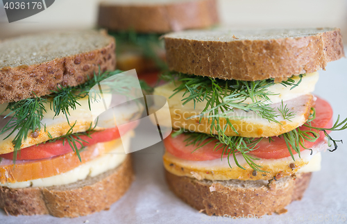 Image of sandwiches on paper
