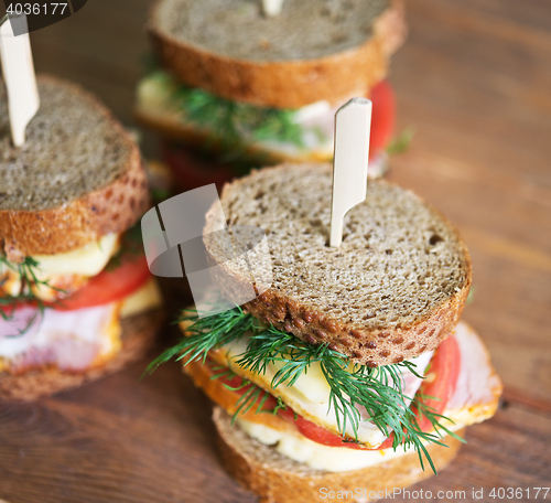 Image of sandwiches on table