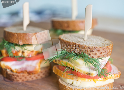 Image of sandwiches on table