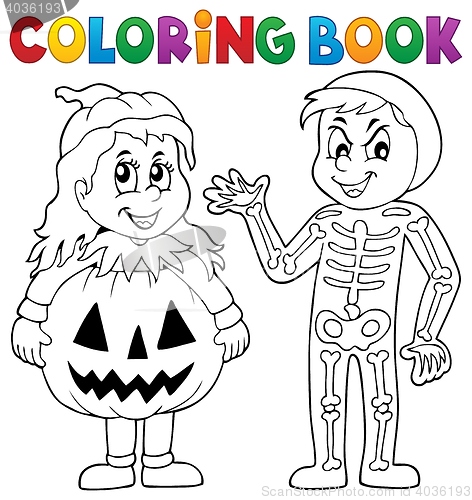 Image of Coloring book Halloween costumes theme 1