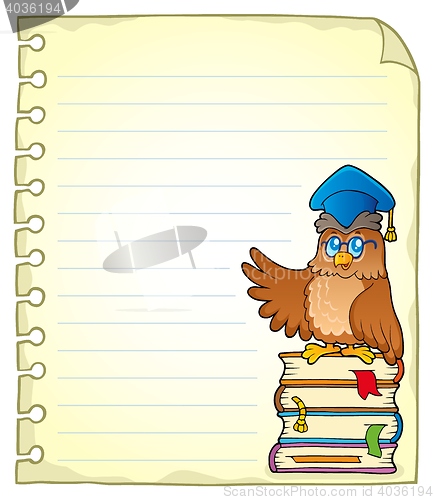 Image of Notebook page with owl teacher 3