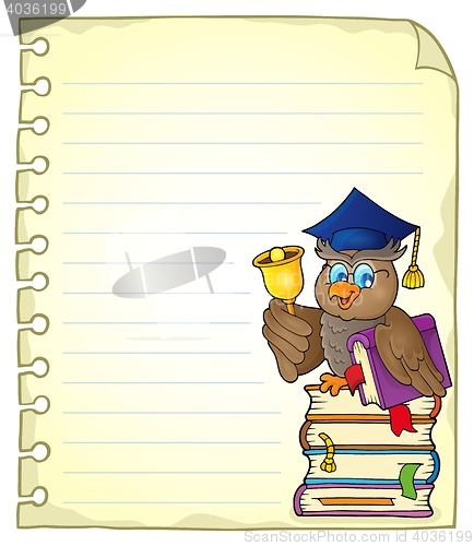 Image of Notebook page with owl teacher 4