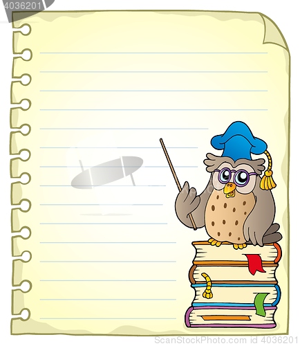Image of Notebook page with owl teacher 2