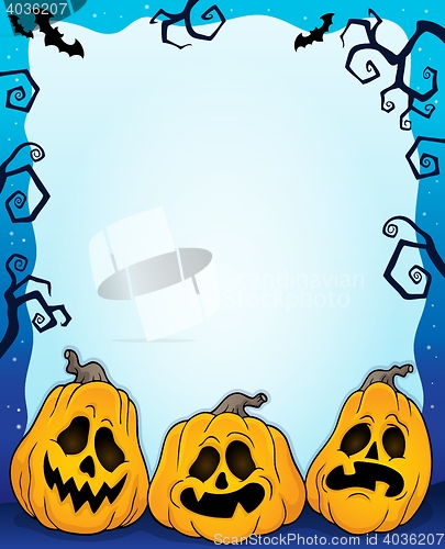 Image of Outlined pumpkins Halloween frame 2