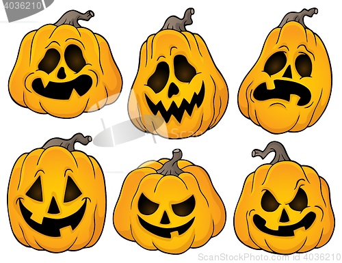 Image of Halloween pumpkins theme set 2