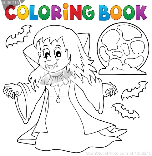 Image of Coloring book vampire girl theme 1