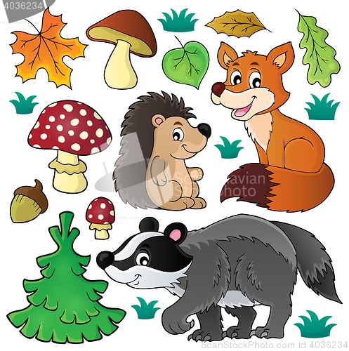 Image of Forest wildlife theme set 1