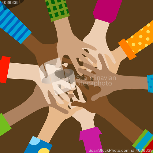 Image of hands diverse togetherness 