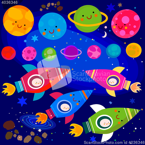 Image of stars and planets