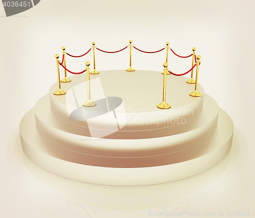 Image of podium 3d. 3D illustration. Vintage style.