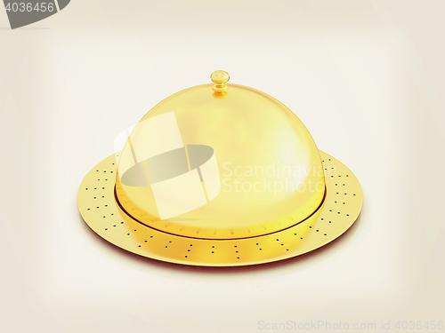 Image of Restaurant cloche isolated on white background . 3D illustration