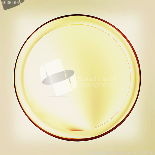 Image of Golden Web button isolated on white background. 3D illustration.