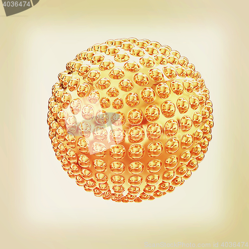 Image of Abstract glossy sphere with pimples . 3D illustration. Vintage s